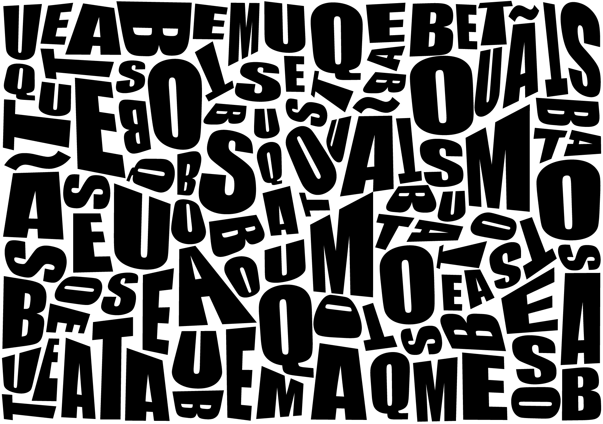 Padrão de letras da UBQ preto